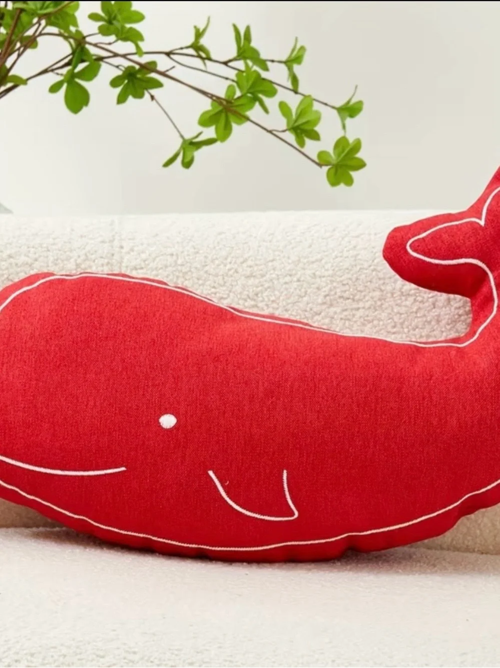 NWT Whale Accent Pillow, available in Red, Blue or Teal, Summer Accent Pillows